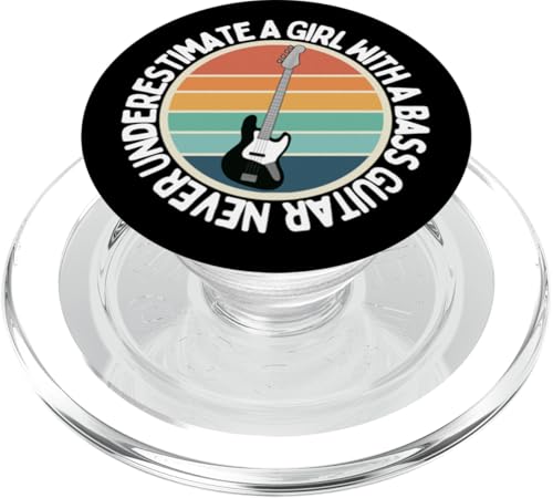 Unterschätzen Sie niemals ein Mädchen mit einer Bassgitarre, Damen-Bass PopSockets PopGrip für MagSafe von Gift For Musician Men And Women In A Rock Band