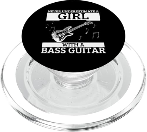 Unterschätzen Sie niemals ein Mädchen mit einer Bassgitarre, Damen-Bass PopSockets PopGrip für MagSafe von Gift For Musician Men And Women In A Rock Band