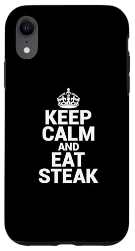 Funny Keep Calm Eat Steak Gift Idea Beef Barbecue Hülle für iPhone XR von Gift Ideas for Meat Eaters