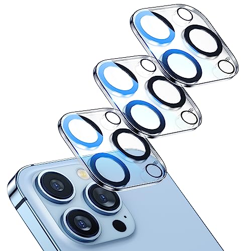 Giftorld [3er-Pack Kameraobjektivschutz für iPhone 15 Pro/15 Pro Max, 9H gehärtetes Glas, kratzfest, hüllenfreundlich, Nachtkreis, blasenfrei, HD-Klarheit, vollständige Abdeckung von Giftorld