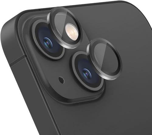 Giftorld Kamera Objektiv Schutz entworfen für iPhone 14/14 Plus,Luftfahrt Aluminium 3D Ring,9H gehärtetes Glas,360 Grad Schutz,HD Klarheit,4 Ebenen einzigartiges Design,volle Abdeckung（Schwarz） von Giftorld