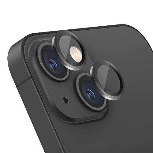 Giftorld Kamera Objektiv Schutz für iPhone 15/15 Plus, Luftfahrt Aluminium 3D Ring, 9H gehärtetes Glas, 360 Grad Schutz, HD Klarheit. (Schwarz) von Giftorld