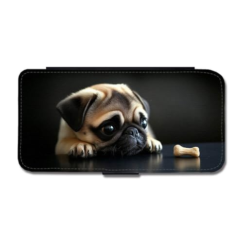 Giftoyo Hund Mops Flip Handyhülle für Samsung Galaxy A15 von Giftoyo
