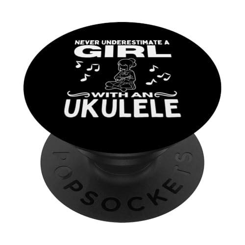 Unterschätze niemals ein Mädchen mit einer Ukulele für Frauen-Ukulelisten PopSockets Klebender PopGrip Unterschätze niemals ein Mädchen mit einer Ukulele für Frauen-Ukulelisten PopSockets Klebender PopGrip von Gifts For Baritone Ukulele Players