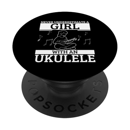 Unterschätze niemals ein Mädchen mit einer Ukulele für Frauen-Ukulelisten PopSockets Klebender PopGrip Unterschätze niemals ein Mädchen mit einer Ukulele für Frauen-Ukulelisten PopSockets Klebender PopGrip von Gifts For Baritone Ukulele Players