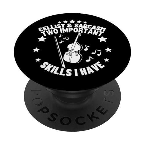 Cellist und Sarkasmus Lustiger Cellospieler PopSockets Klebender PopGrip von Gifts For Cello Players And Cellists