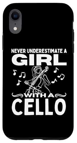 Unterschätze niemals ein Mädchen mit einem Cello Lustige Cellistin Hülle für iPhone XR von Gifts For Cello Players And Cellists