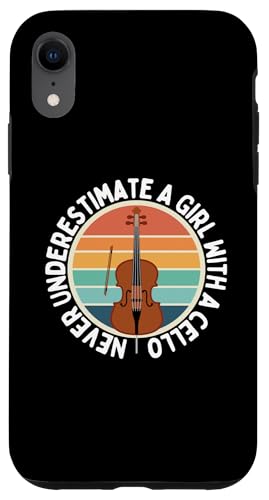 Unterschätze niemals ein Mädchen mit einem Cello Lustige Cellistin Hülle für iPhone XR von Gifts For Cello Players And Cellists