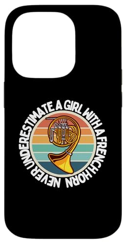 Frauen unterschätzen niemals ein Mädchen mit einem Waldhorn Hülle für iPhone 14 Pro Frauen unterschätzen niemals ein Mädchen mit einem Waldhorn Hülle für iPhone 14 Pro von Gifts For French Horn Player