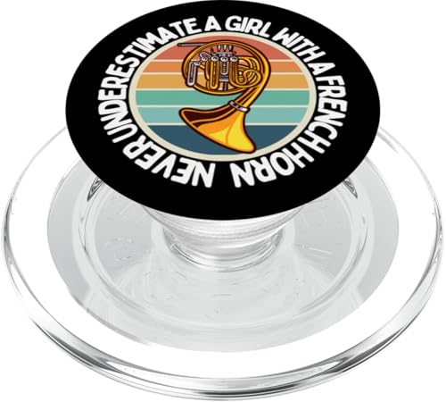 Frauen unterschätzen niemals ein Mädchen mit einem Waldhorn PopSockets PopGrip für MagSafe Frauen unterschätzen niemals ein Mädchen mit einem Waldhorn PopSockets PopGrip für MagSafe von Gifts For French Horn Player