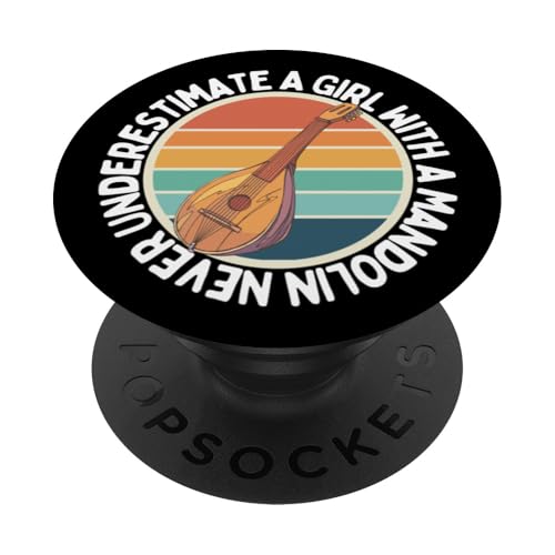 Never Underestimate A Girl With A Mandoline Women Mandolinist PopSockets Klebender PopGrip Never Underestimate A Girl With A Mandoline Women Mandolinist PopSockets Klebender PopGrip von Gifts For Mandolin Players