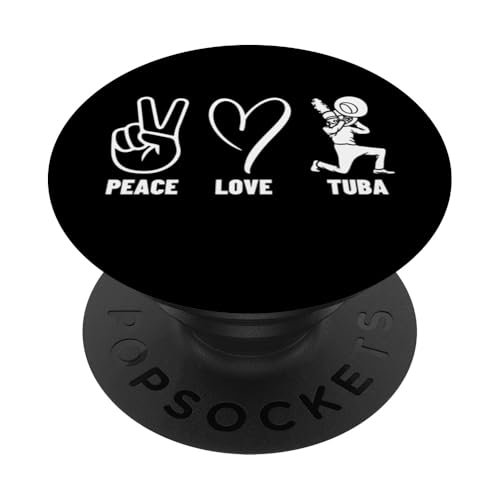 Tubist Peace Love Tuba Proud Herren-Tubaspieler PopSockets Klebender PopGrip Tubist Peace Love Tuba Proud Herren-Tubaspieler PopSockets Klebender PopGrip von Gifts For Tuba Players