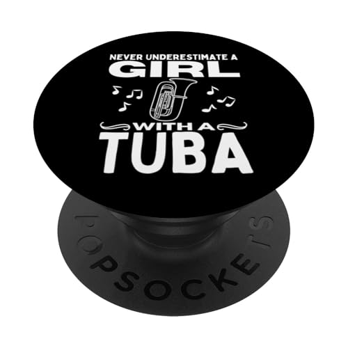 Unterschätze niemals ein Mädchen mit einer Tuba Lustige Tubistin PopSockets Klebender PopGrip Unterschätze niemals ein Mädchen mit einer Tuba Lustige Tubistin PopSockets Klebender PopGrip von Gifts For Tuba Players