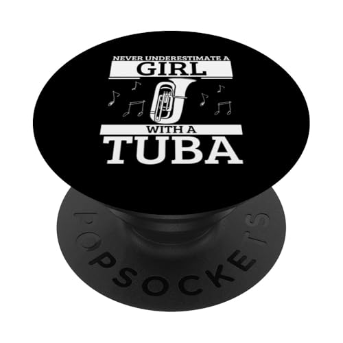 Unterschätze niemals ein Mädchen mit einer Tuba Lustige Tubistin PopSockets Klebender PopGrip Unterschätze niemals ein Mädchen mit einer Tuba Lustige Tubistin PopSockets Klebender PopGrip von Gifts For Tuba Players