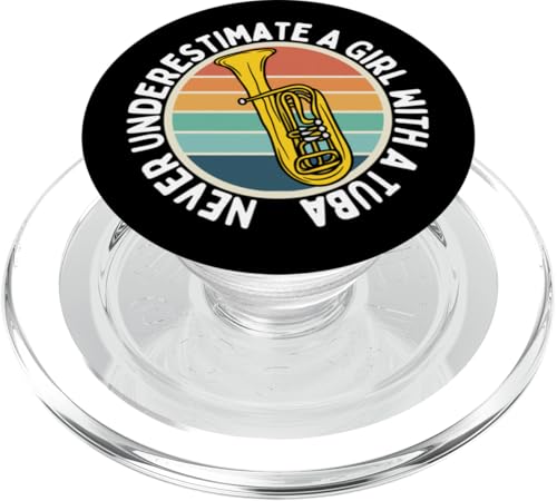 Unterschätze niemals ein Mädchen mit einer Tuba Lustige Tubistin PopSockets PopGrip für MagSafe Unterschätze niemals ein Mädchen mit einer Tuba Lustige Tubistin PopSockets PopGrip für MagSafe von Gifts For Tuba Players