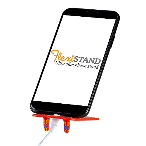 Gifts for Readers & Writers Flexistand Kompakter und Verstellbarer Telefonständer für iPhone und Android, Island-Orange von Gifts for Readers & Writers