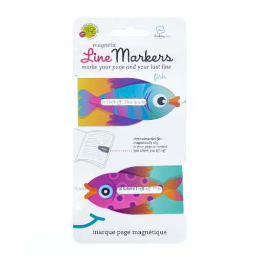 Linemarker Page Marker | Buchhalter | Magnetische Lesezeichen 2er Set | Magnet Seitenhalter Clip zum Lesen | Lesezeichen | Geschenkidee für Leser, Buchliebhaber (Fisch) von Gifts for Readers & Writers