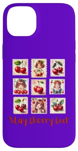 Stay Cherry Cool Cute Cherry Stempel Collage Geschenk Hülle für iPhone 14 Plus von Gifts & Beads