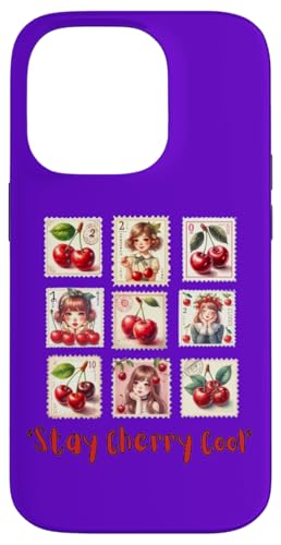 Stay Cherry Cool Cute Cherry Stempel Collage Geschenk Hülle für iPhone 14 Pro von Gifts & Beads