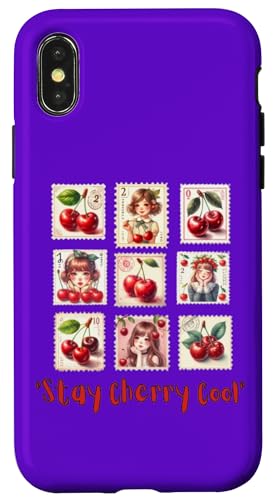 Stay Cherry Cool Cute Cherry Stempel Collage Geschenk Hülle für iPhone X/XS von Gifts & Beads