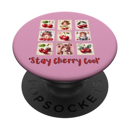 Stay Cherry Cool Cute Cherry Stempel Collage Geschenk PopSockets Klebender PopGrip Stay Cherry Cool Cute Cherry Stempel Collage Geschenk PopSockets Klebender PopGrip von Gifts & Beads