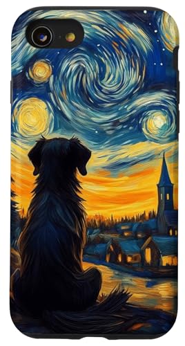 Sternennacht Hund Silhouette Art Van Gogh inspiriertes Design Hülle für iPhone SE (2020) / 7 / 8 von Gifts & Beads