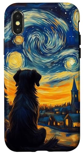 Sternennacht Hund Silhouette Art Van Gogh inspiriertes Design Hülle für iPhone X/XS von Gifts & Beads