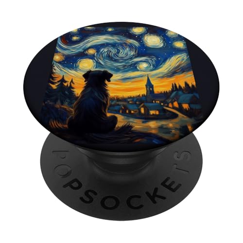 Sternennacht Hund Silhouette Art Van Gogh inspiriertes Design PopSockets Klebender PopGrip Sternennacht Hund Silhouette Art Van Gogh inspiriertes Design PopSockets Klebender PopGrip von Gifts & Beads