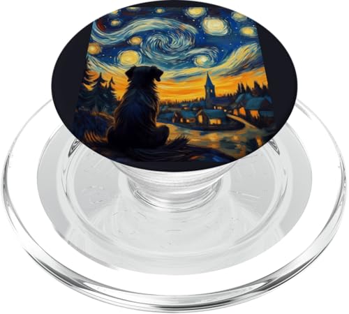 Sternennacht Hund Silhouette Art Van Gogh inspiriertes Design PopSockets PopGrip für MagSafe Sternennacht Hund Silhouette Art Van Gogh inspiriertes Design PopSockets PopGrip für MagSafe von Gifts & Beads