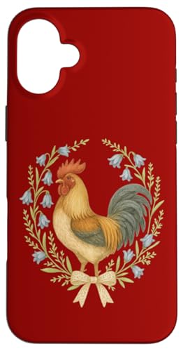 Vintage-Hahn-Blumen, Bauernhof-Geschenk Hülle für iPhone 16 Plus von Gifts & Beads