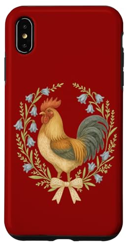 Vintage-Hahn-Blumen, Bauernhof-Geschenk Hülle für iPhone XS Max von Gifts & Beads