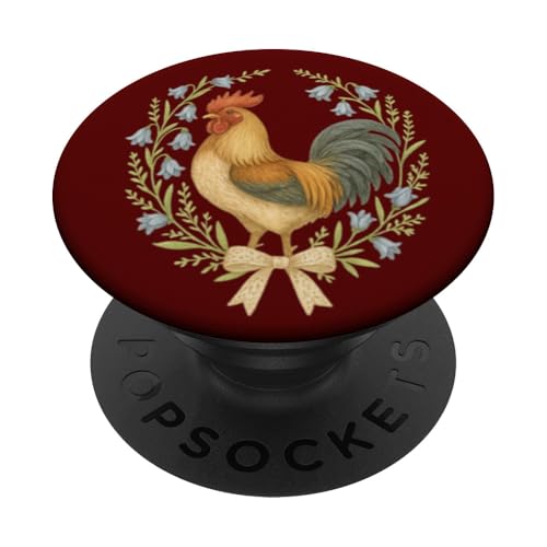 Vintage-Hahn-Blumen, Bauernhof-Geschenk PopSockets Klebender PopGrip von Gifts & Beads