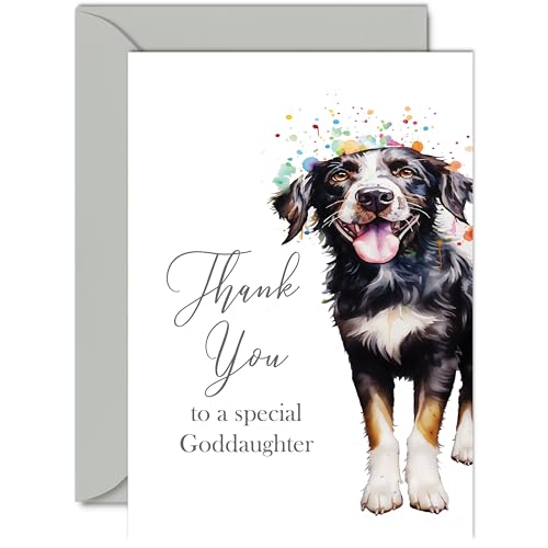 Dankeskarten für Patentochter – Party-Hund – Dankeskarten für Patentochter vom Patenvater Patentante, herzliche Wertschätzungskarte A5 "Thank You So Much" Grußkarten von Giftzie