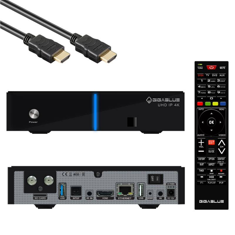 GigaBlue UHD IP 4K USB HDMI SD Karte 1x DVB-S2X Dual Tuner Multiroom Receiver Schwarz von Gigablue
