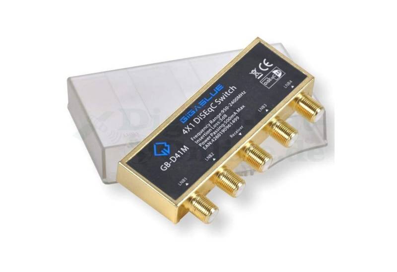 Gigablue SAT-Multischalter DiseqC 4-1 GigaBlue GB-D41M vergoldet von Gigablue