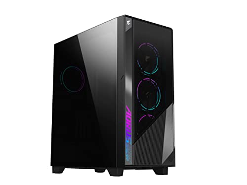 AORUS C500 Glass - Black Mid Tower PC-Gaming-Gehäuse, gehärtetes Glas, USB Typ-C, 4 x ARBG-Lüfter im Lieferumfang enthalten (GB-AC500G ST) von Gigabyte