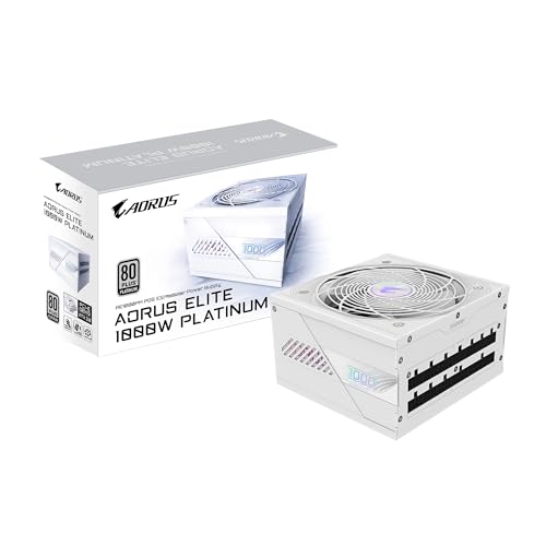 GIGABYTE AORUS Elite P1000W Ice Netzteil - PCIe 5.0, 80 Plus Platinum, Vollmodulares Design, 120mm Lüfter, ATX 3.0-kompatibel, EU-Stecker GIGABYTE AORUS Elite P1000W Ice Netzteil - PCIe 5.0, 80 Plus Platinum, Vollmodulares Design, 120mm Lüfter, ATX 3.0-kompatibel, EU-Stecker von Gigabyte