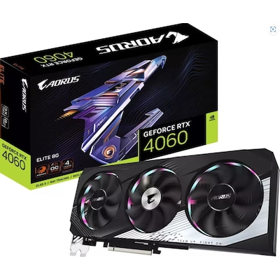 GIGABYTE AORUS GeForce RTX 4060 Elite 8GB GDDR6 Grafikkarte 2xHDMI 2xDP von Gigabyte