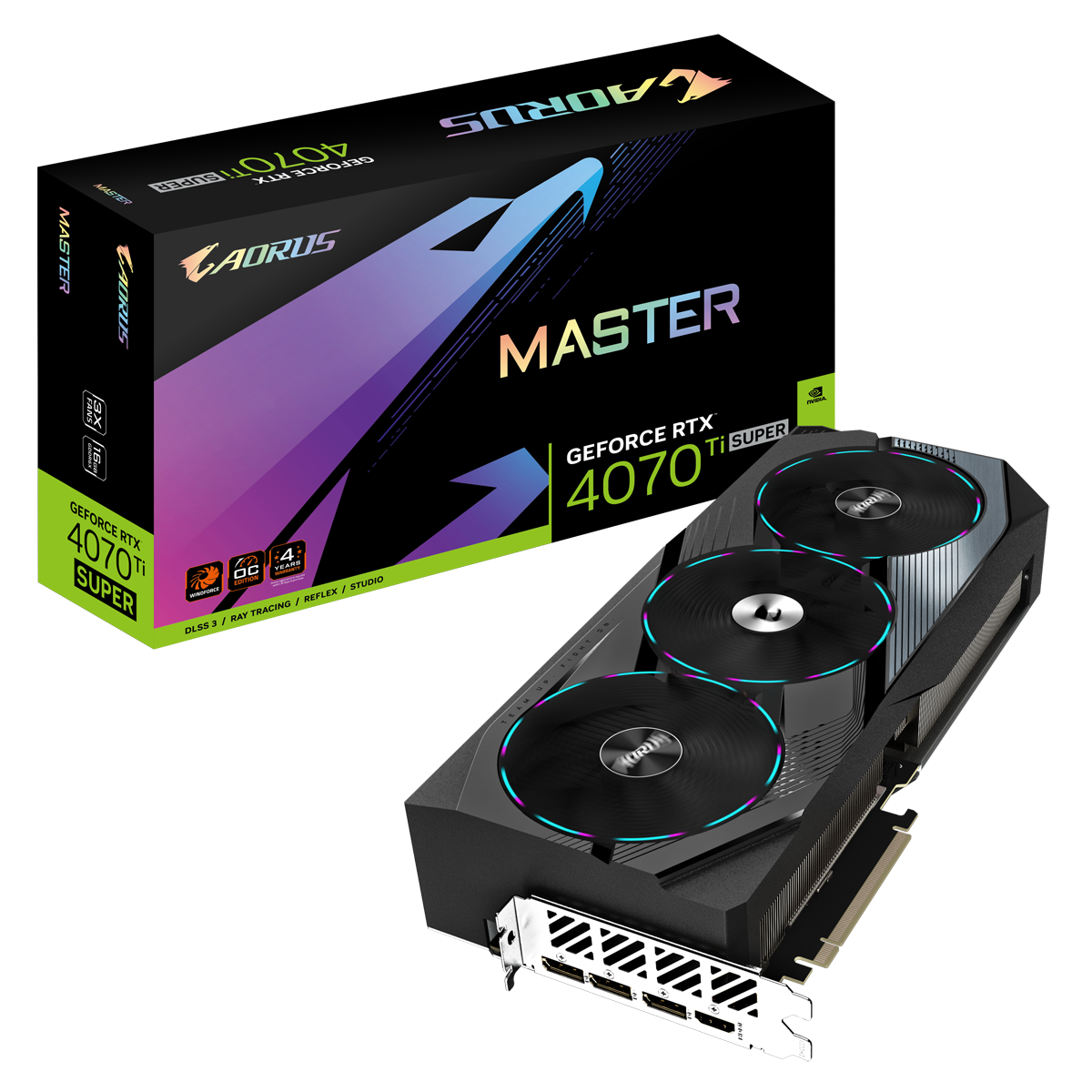 GIGABYTE AORUS GeForce RTX 4070 Ti SUPER Master 16G - 16GB GDDR6X, 1x HDMI, 3x DP von Gigabyte