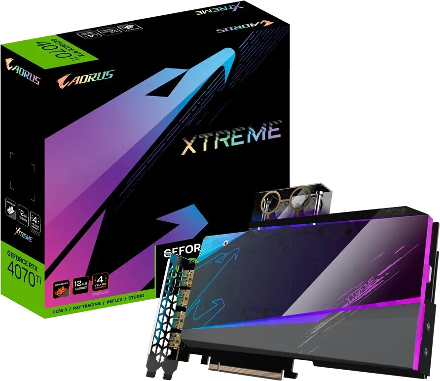GIGABYTE AORUS GeForce RTX 4070 Ti Xtreme Waterforce WB B-Ware - 12GB GDDR6X, 1x HDMI, 3x DP von Gigabyte