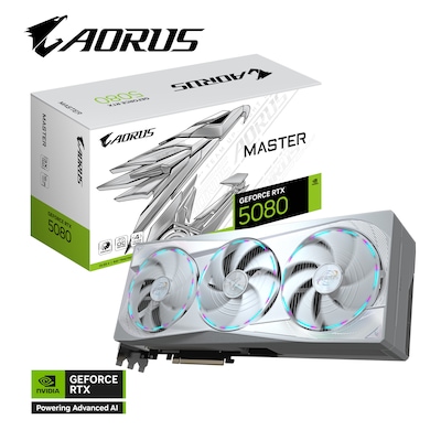 GIGABYTE AORUS GeForce RTX 5080 MASTER ICE 16G Grafikkarte HDMI/DP von Gigabyte