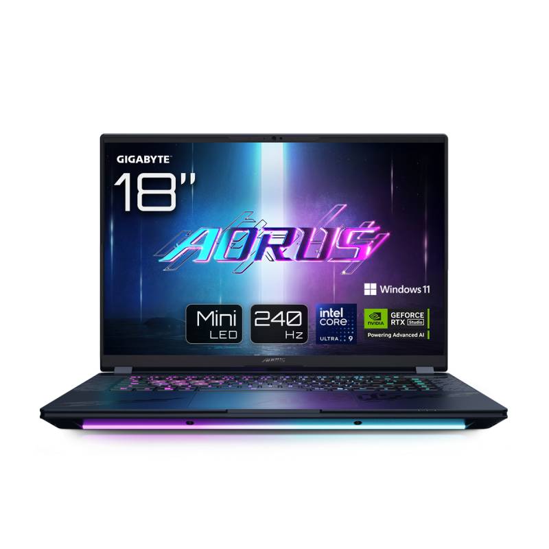 GIGABYTE AORUS MASTER 18 BZHC6DED42SP - 18" QHD+ MiniLED 240 Hz Display, Intel Core Ultra 9 275HX, 64GB RAM, 4TB SSD, NVIDIA GeForce RTX 5090, Windows von Gigabyte
