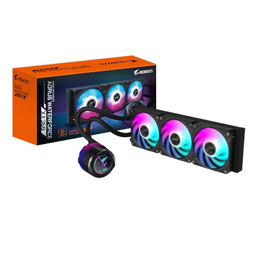 GIGABYTE AORUS WATERFORCE X II 360 AIO Flüssigkeits-CPU-Kühler - 3x120mm ARGB-Lüfter, Vollfarb-LCD, Daisy-Chain, kompatibel mit Intel LGA 1851 und AMD AM5 GIGABYTE AORUS WATERFORCE X II 360 AIO Flüssigkeits-CPU-Kühler - 3x120mm ARGB-Lüfter, Vollfarb-LCD, Daisy-Chain, kompatibel mit Intel LGA 1851 und AMD AM5 von Gigabyte