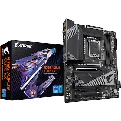 GIGABYTE B760 AORUS ELITE AX ATX Mainboard Sockel 1700 M.2/HDMI/DP/WIFI/BT von Gigabyte