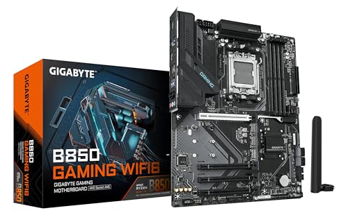 GIGABYTE B850 Gaming WIFI6 Motherboard - AMD Ryzen 9000 Serie CPUs, 6+2+2 Phasen digitales VRM, bis zu 8200MHz DDR5 (OC), 1xPCIe 5.0 + 2xPCIe 4.0 M.2, GbE LAN, WiFi 6, USB 3.2 Gen 2 von Gigabyte
