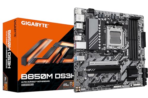 GIGABYTE B850M DS3H Motherboard - AMD Ryzen 9000 Series CPUs, 16+2+2 Phasen Digital VRM, bis zu 8200MHz DDR5 (OC), 1xPCIe 5.0 + 1xPCIe 4.0 M.2, 2.5 LAN, USB 3.2 Gen 2 von Gigabyte