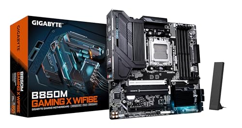 GIGABYTE B850M Gaming X WIFI6E Motherboard - AMD Ryzen 9000 Serien CPUs, 10+2+2 Phasen Digital VRM, bis zu 8200MHz DDR5 (OC), 1xPCIe 5.0 + 1xPCIe 4.0 M.2, 2.5LAN, WiFi 6E, USB 3.2 Gen 2. von Gigabyte