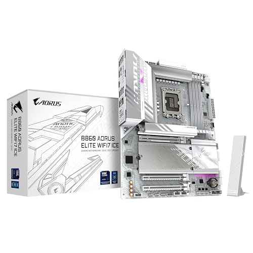 GIGABYTE B860 AORUS Elite WIFI7 Ice Mainboard - Intel Core Ultra CPUs, 14+1+2+1 Phasen VRM, bis zu 9200MHz DDR5, 1xPCIe 5.0 + 2xPCIe 4.0 M.2, 2,5 GbE LAN, WiFi 7, USB 4 GIGABYTE B860 AORUS Elite WIFI7 Ice Mainboard - Intel Core Ultra CPUs, 14+1+2+1 Phasen VRM, bis zu 9200MHz DDR5, 1xPCIe 5.0 + 2xPCIe 4.0 M.2, 2,5 GbE LAN, WiFi 7, USB 4 von Gigabyte