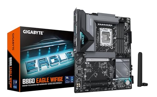 GIGABYTE B860 Eagle WIFI6E Mainboard - Intel Core Ultra CPUs, 12+1+2+1 Phasen VRM, bis zu 9066MHz DDR5, 1xPCIe 5.0 + 2xPCIe 4.0 M.2, 2,5 GbE LAN, WiFi 6E, USB 3.2 Gen 2x2 GIGABYTE B860 Eagle WIFI6E Mainboard - Intel Core Ultra CPUs, 12+1+2+1 Phasen VRM, bis zu 9066MHz DDR5, 1xPCIe 5.0 + 2xPCIe 4.0 M.2, 2,5 GbE LAN, WiFi 6E, USB 3.2 Gen 2x2 von Gigabyte