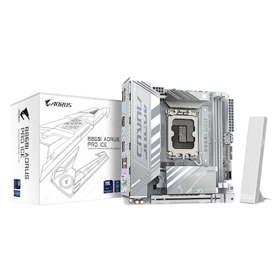 GIGABYTE B860I AORUS PRO ICE WIFI6E mITX Mainboard Sockel 1851 DP/HDMI/TB4 von Gigabyte